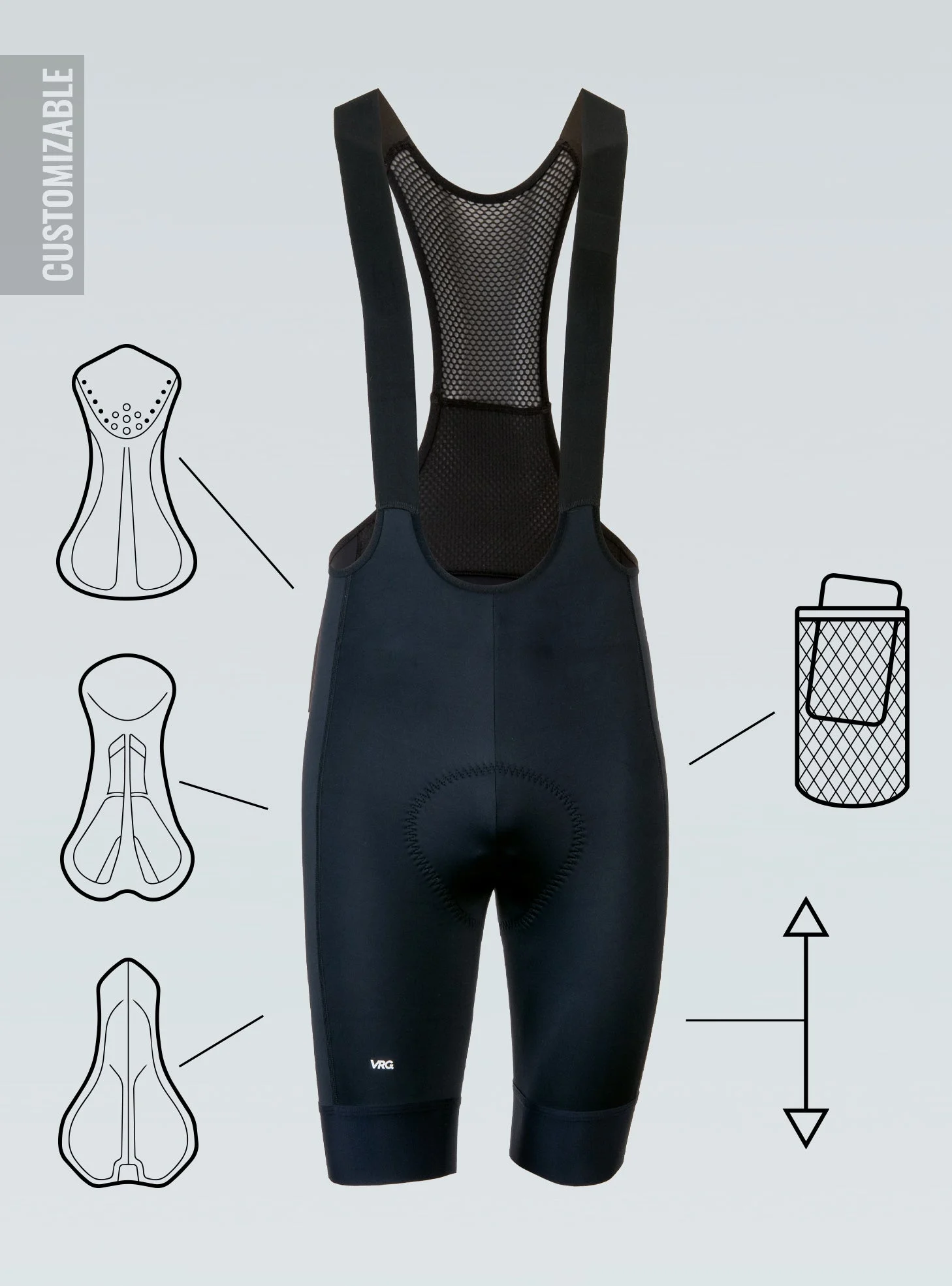 360 MFU CUSTOM VRG BLACK BIB SHORTS - WOMEN