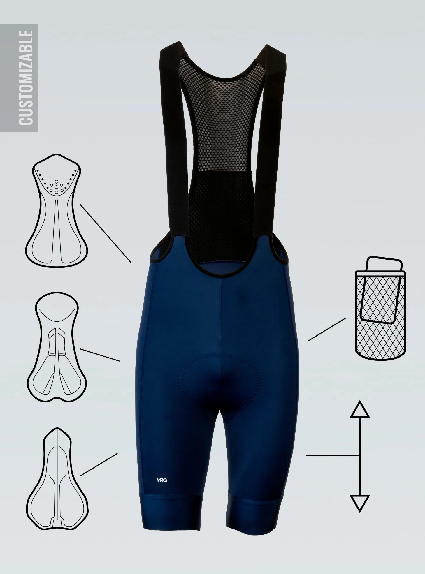 360 MFU CUSTOM VRG NAVY BIB SHORTS - MEN