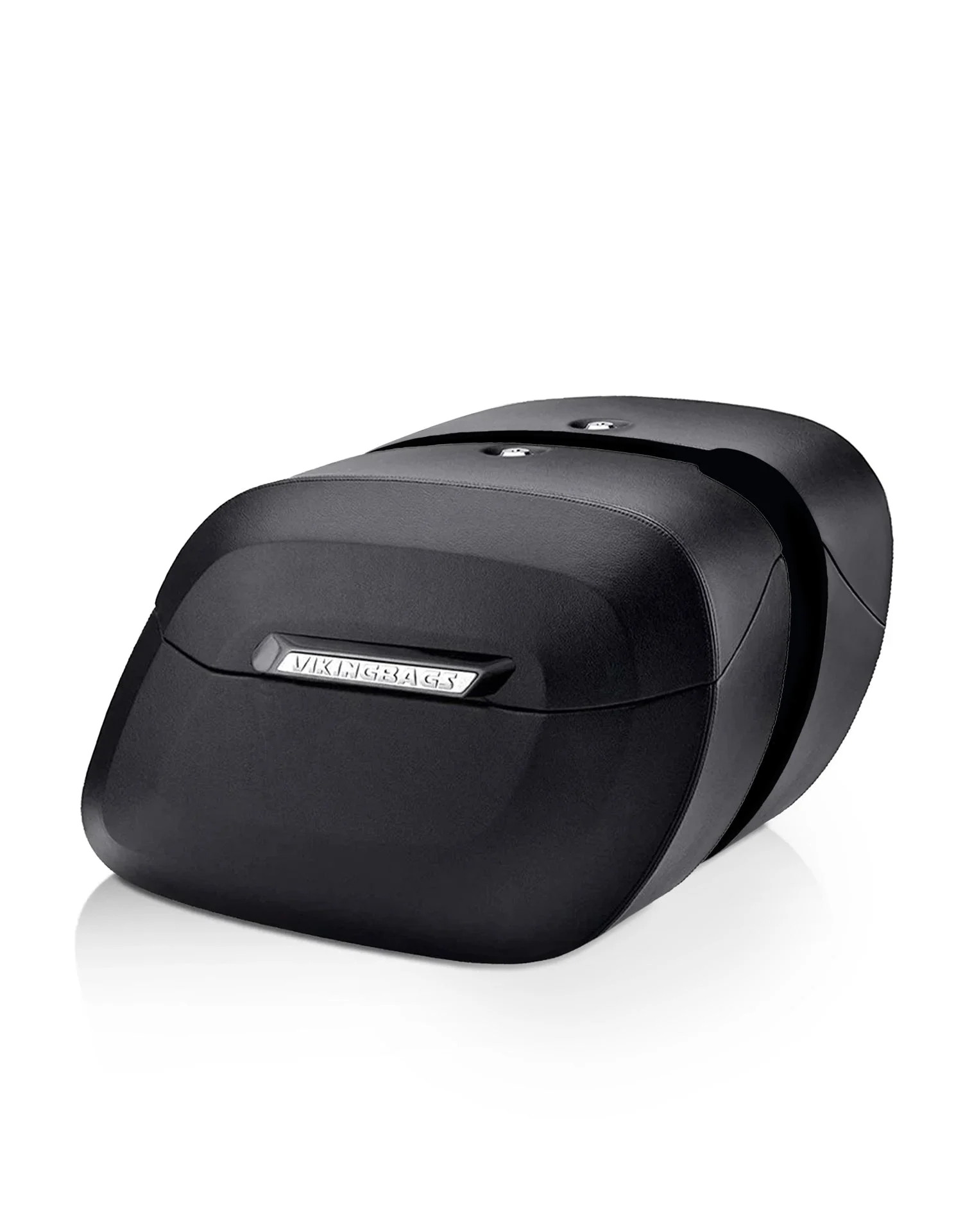 36L - Lamellar Raven Extra Large Triumph Thunderbird LT Shock Cut-out Leather Covered Motorcycle Hard Saddlebags