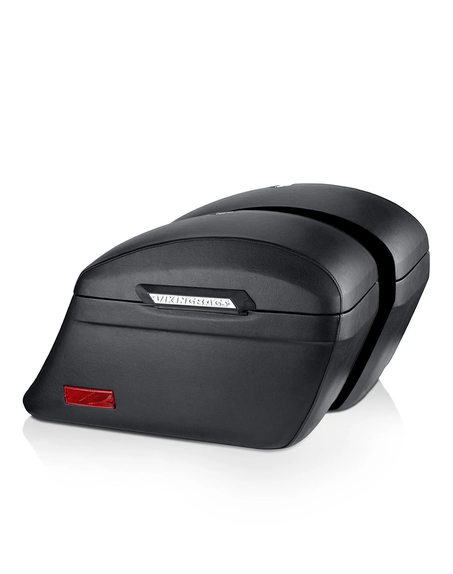 44L - Lamellar Stallion Extra Large Yamaha Stryker Leather Covered Motorcycle Hard Saddlebags