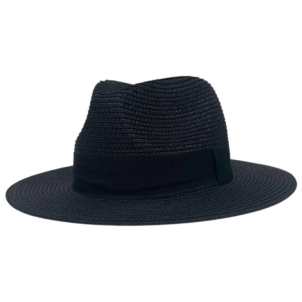Afternoon | Mens Black Fedora Straw Hat
