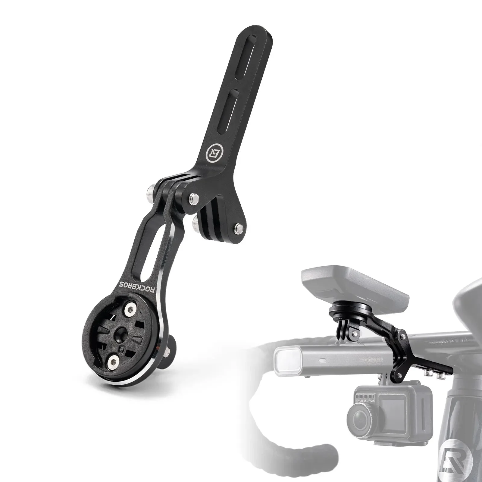Aluminium Bike Computer Mount with Action Camera Extension Bracket