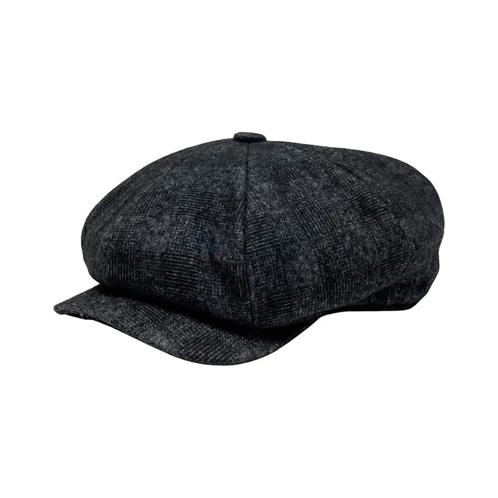 Argo | Mens Charcoal 8 Panel Newsboy Cap