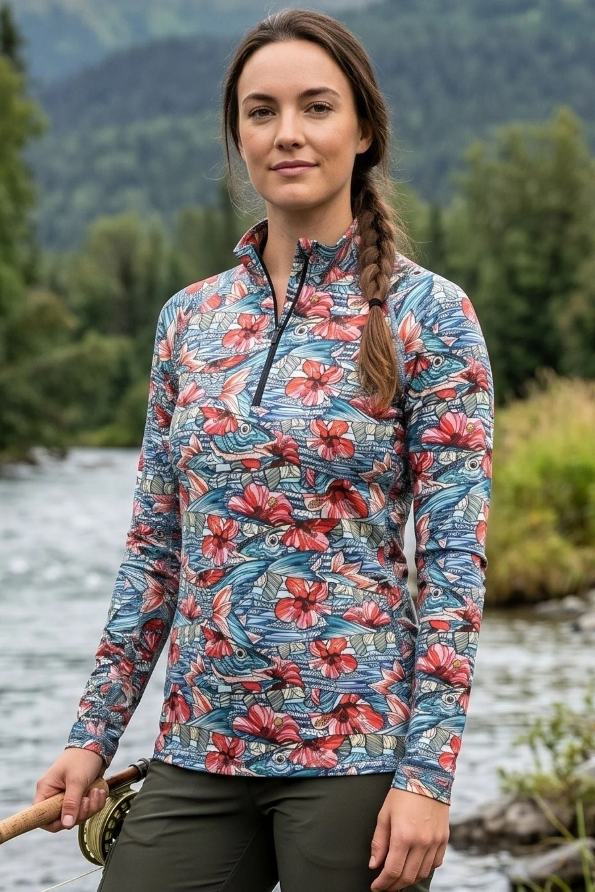 Beauty and the Bonefish 1/4 Zip Sunshirt