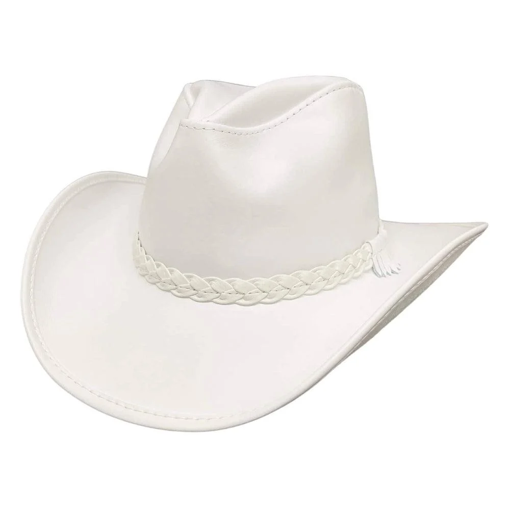 Blizzard | Mens White Leather Cowboy Hat