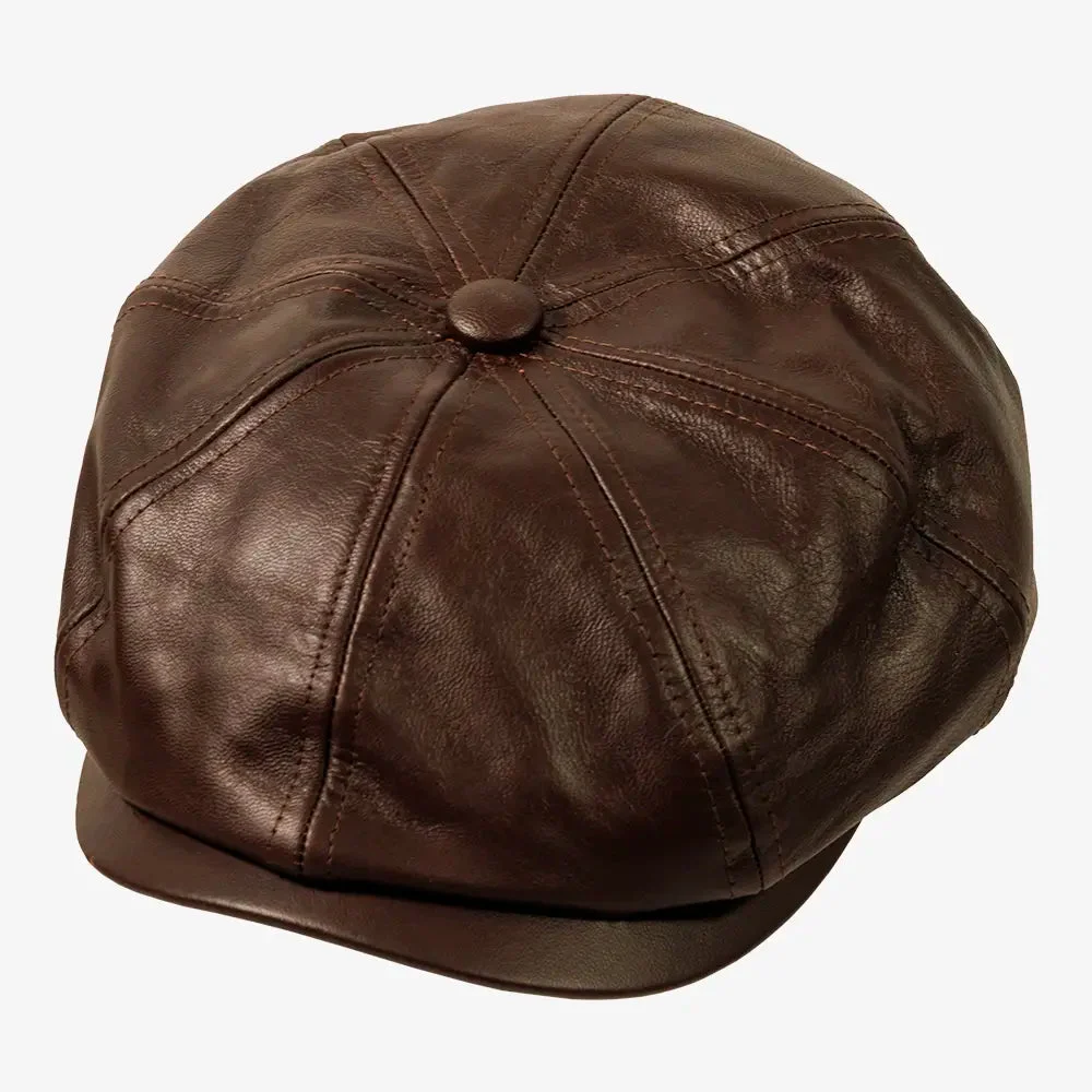 Bourbon St | Mens Brown Leather Cap