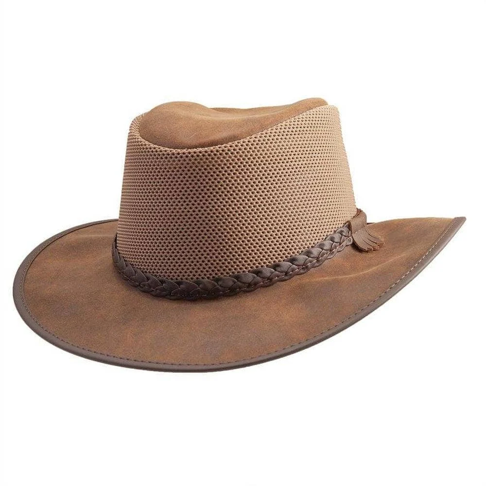 Breeze | Mens Bomber Brown Wide Brim Sun Hat