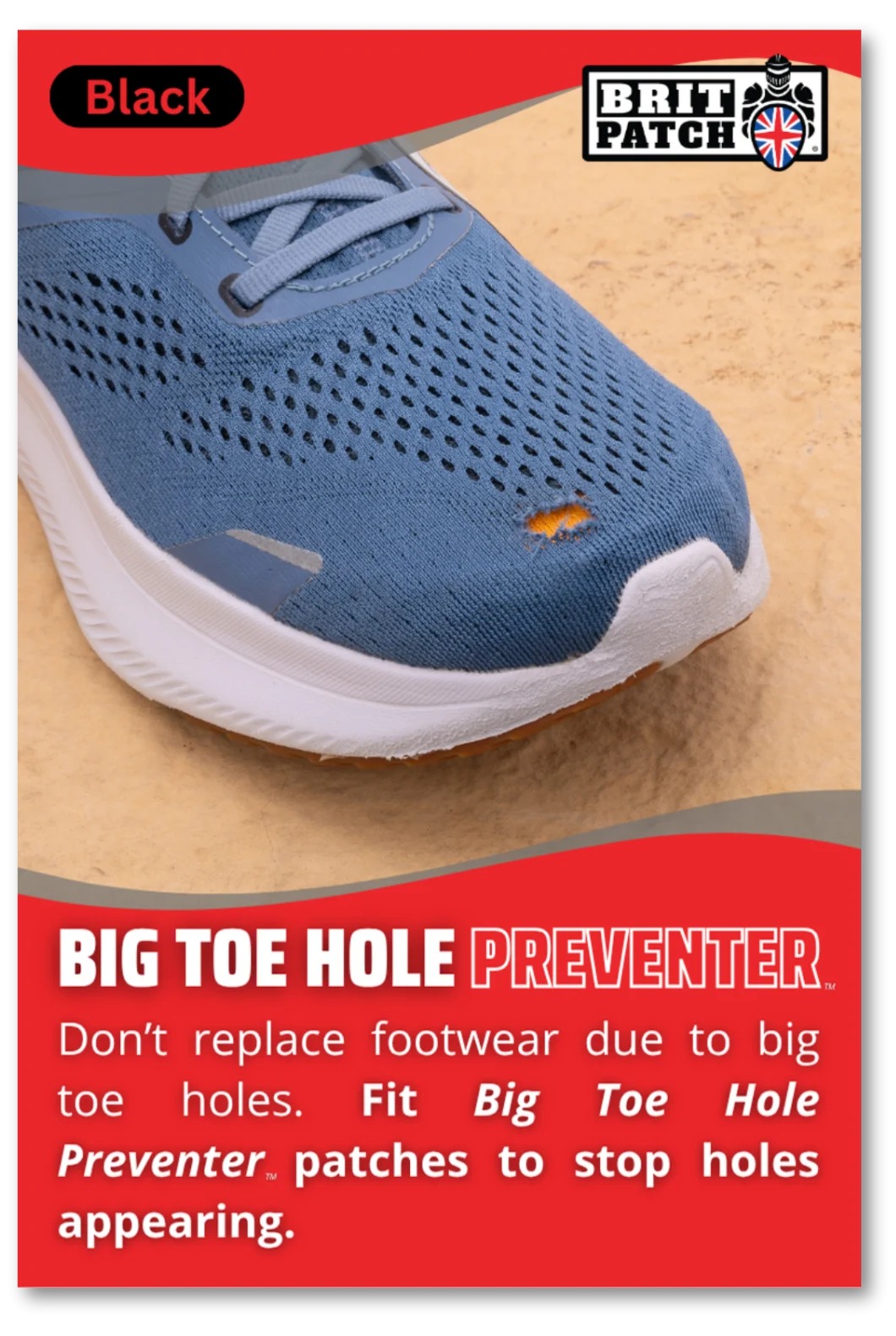 Brit Patch Big Toe Hole Preventer