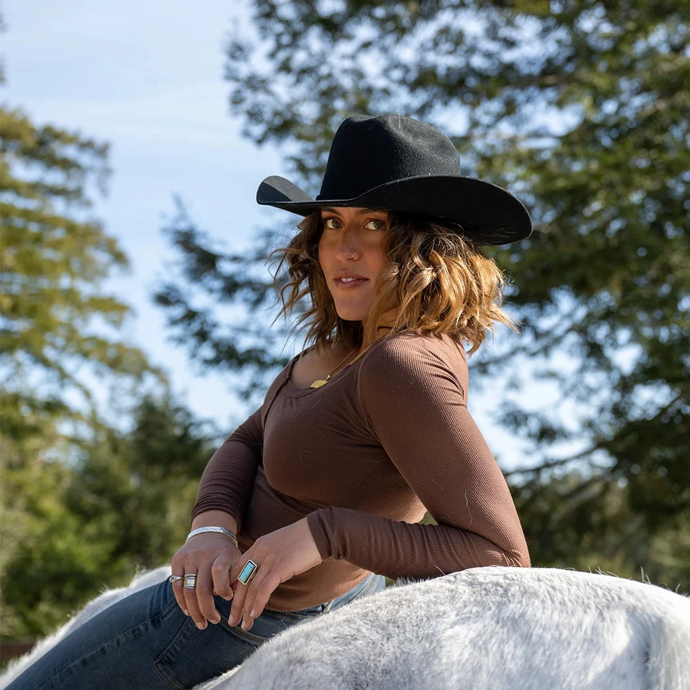 Cattleman | Womens Black Felt Cowgirl Hat