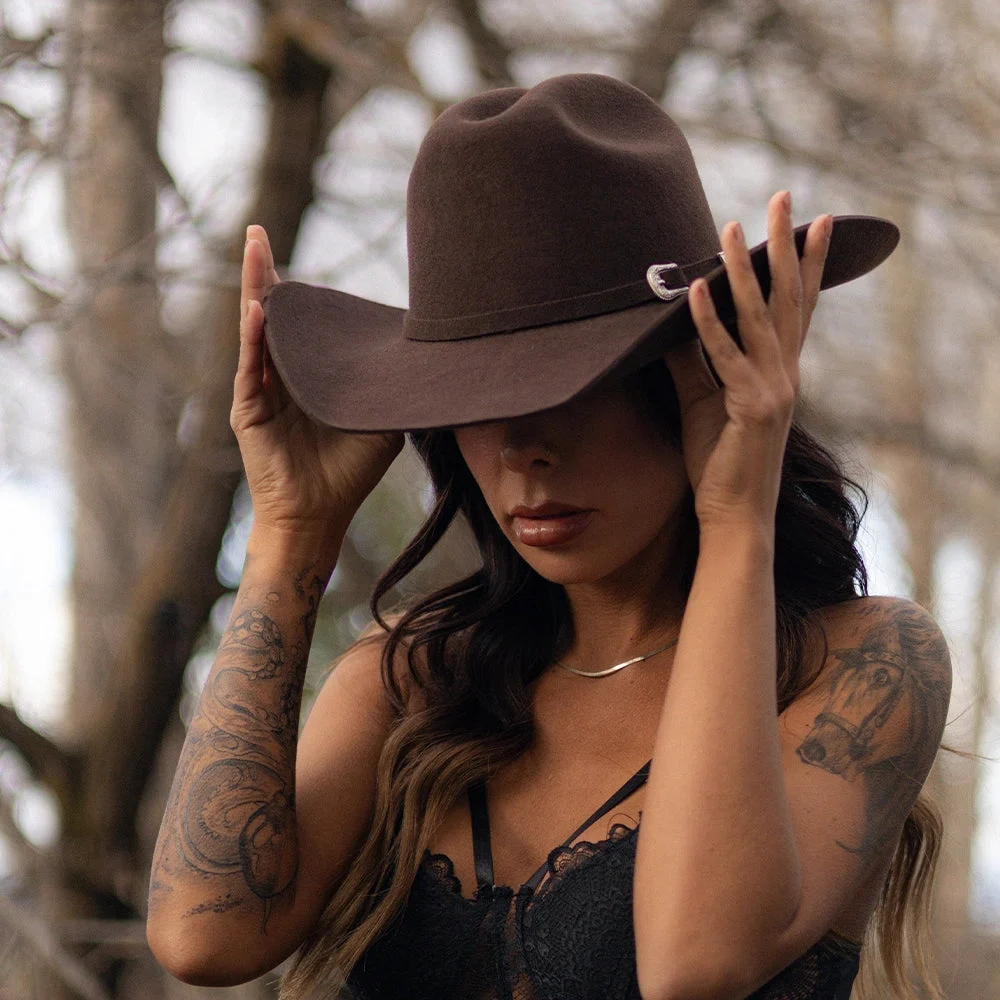 Cattleman | Womens Chocolate Brown Felt Cowgirl Hat