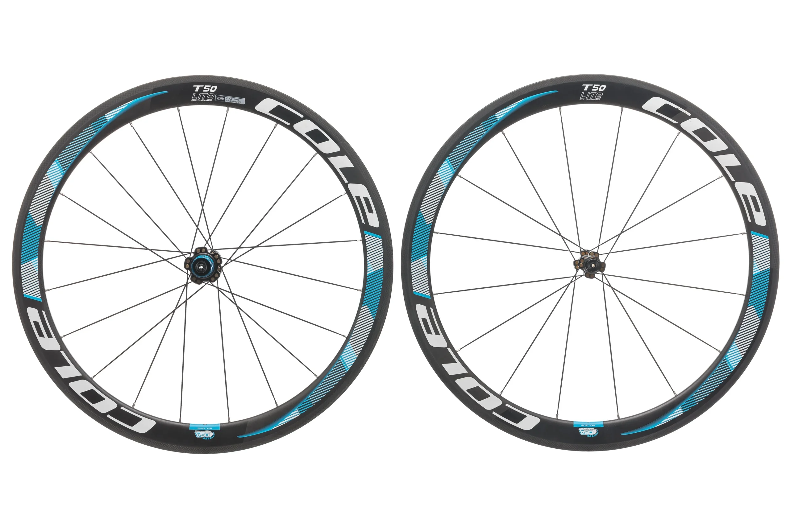 Cole T50 Lite Carbon Tubular 700c Wheelset