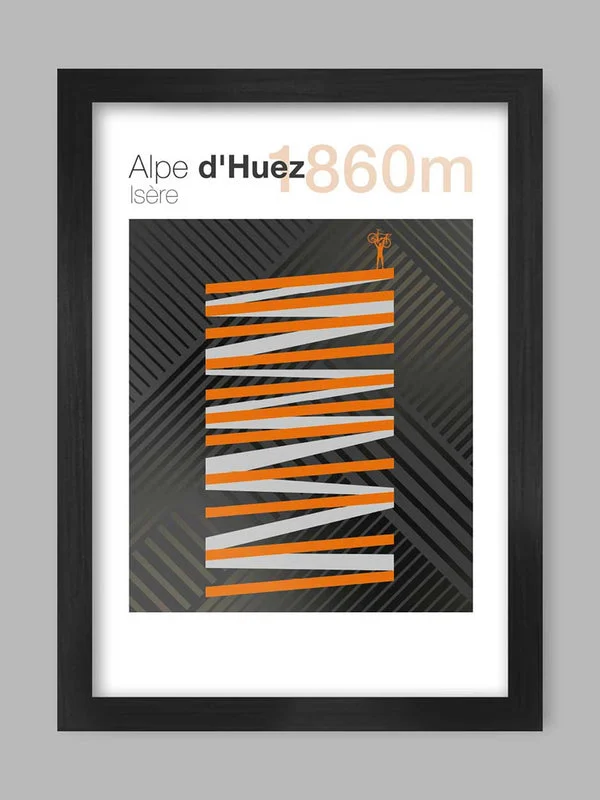 Cycling Climbs Poster Print - Alpe D'Huez