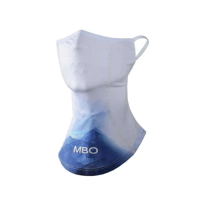 Cycling wool Face Mask AH11-White Blue