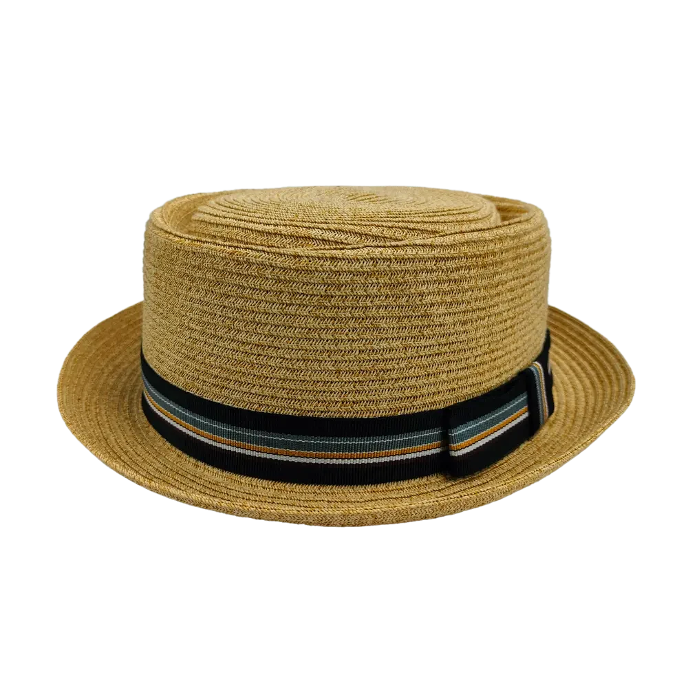 Detroit | Mens Natural Fedora Straw Pork Pie Hat
