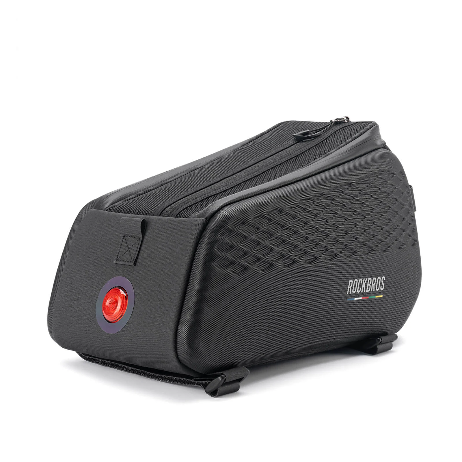 Durable 3-Digit Lock Bicycle Rear Rack Bag with LED Taillight 7L