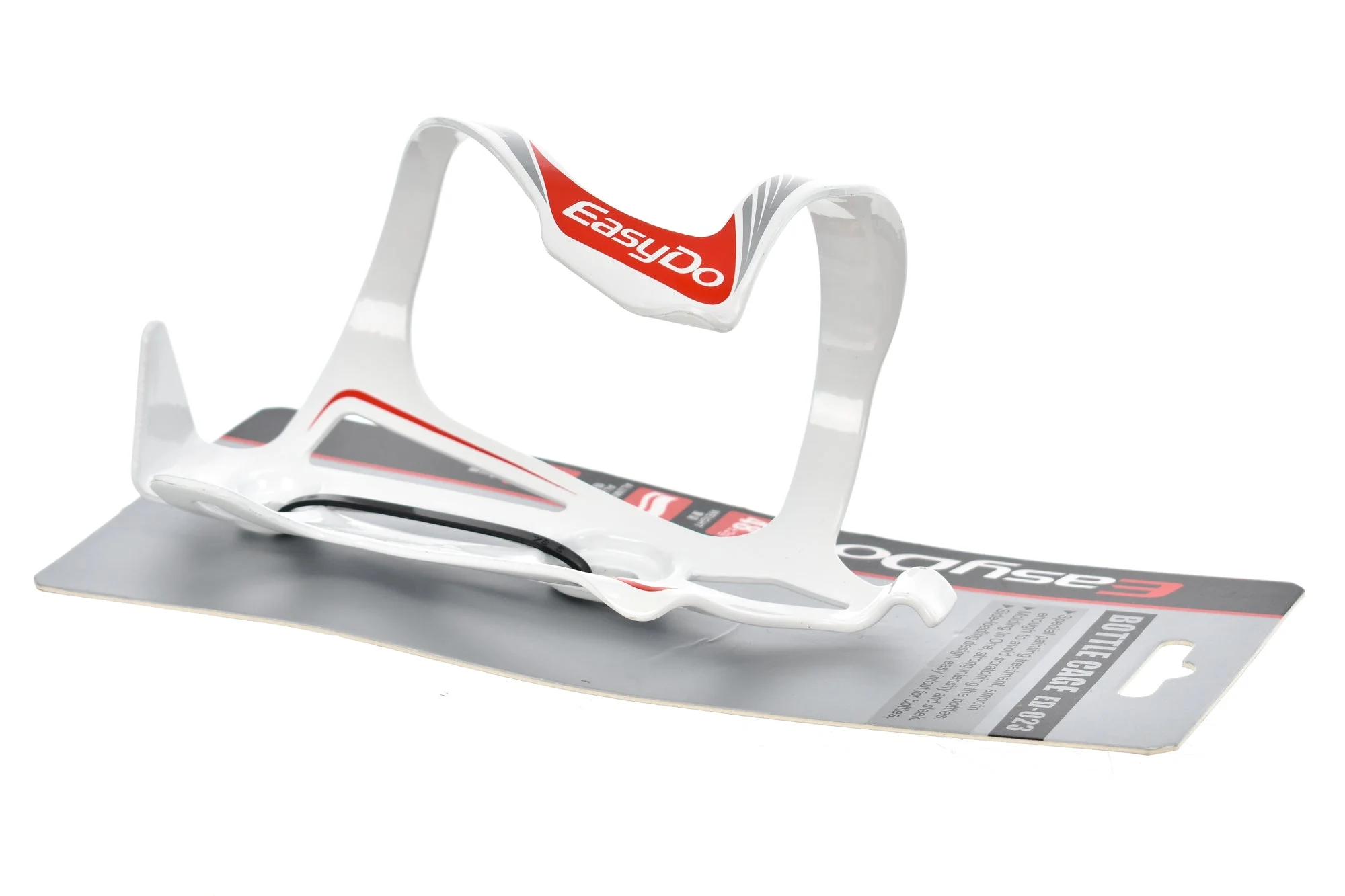 EasyDo ED-023 Aluminum Water Bottle Cage Side Load Right White/Red