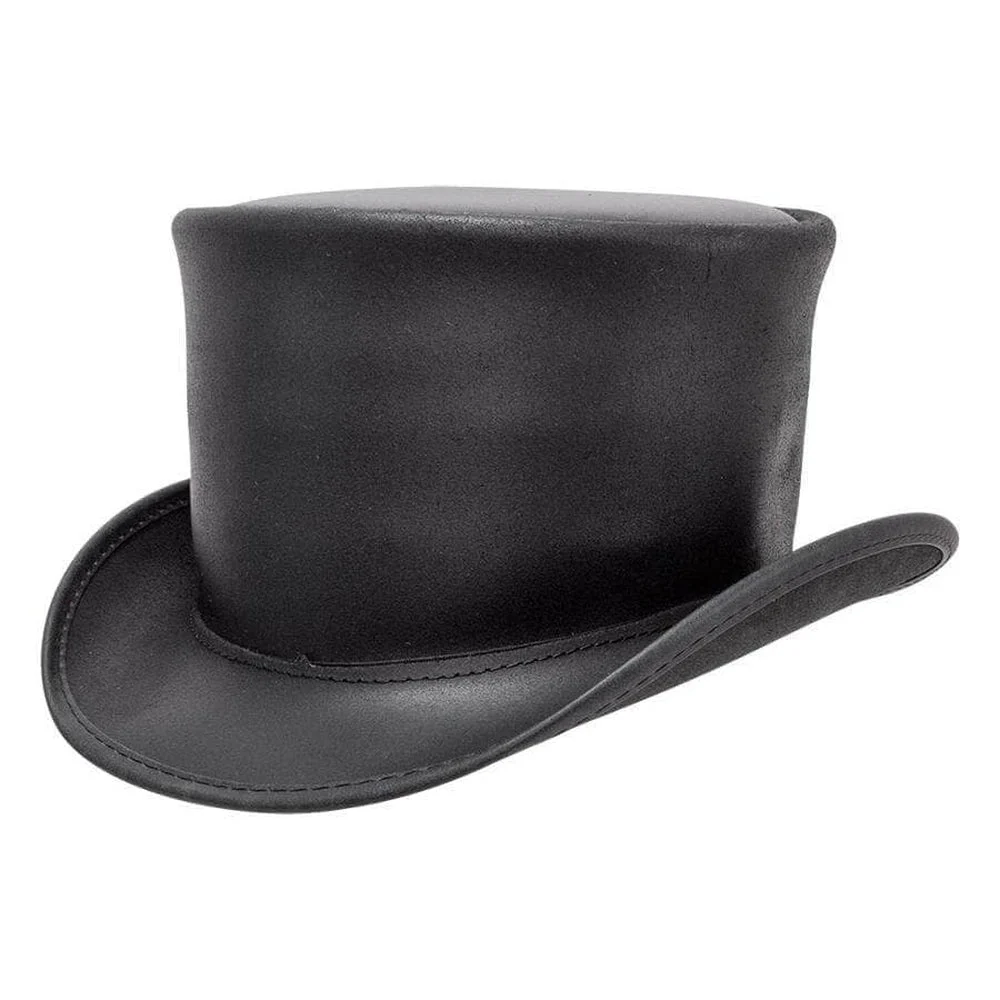 El Dorado | Mens Black Leather Top Hat