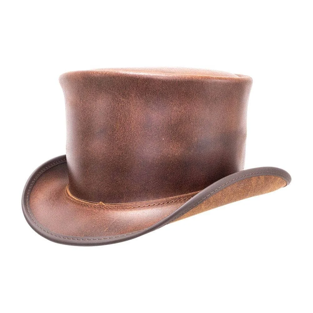 El Dorado | Mens Brown Leather Top Hat