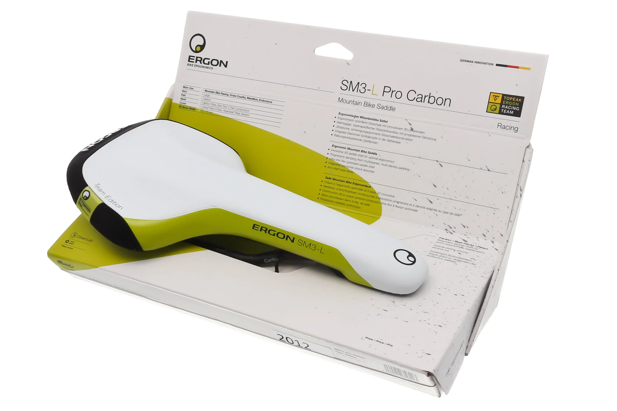 Ergon SM3-L Pro Saddle Large Carbon Rails White/Green