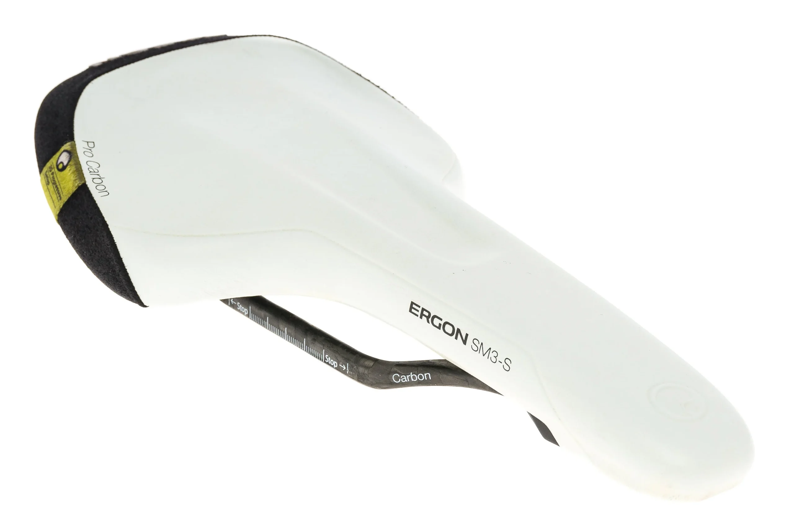 Ergon SM3-S Pro Saddle 135mm 7x9mm Carbon Rails White/Black