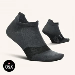 Feetures! Merino 10 Cushion No Show Tab - Grey