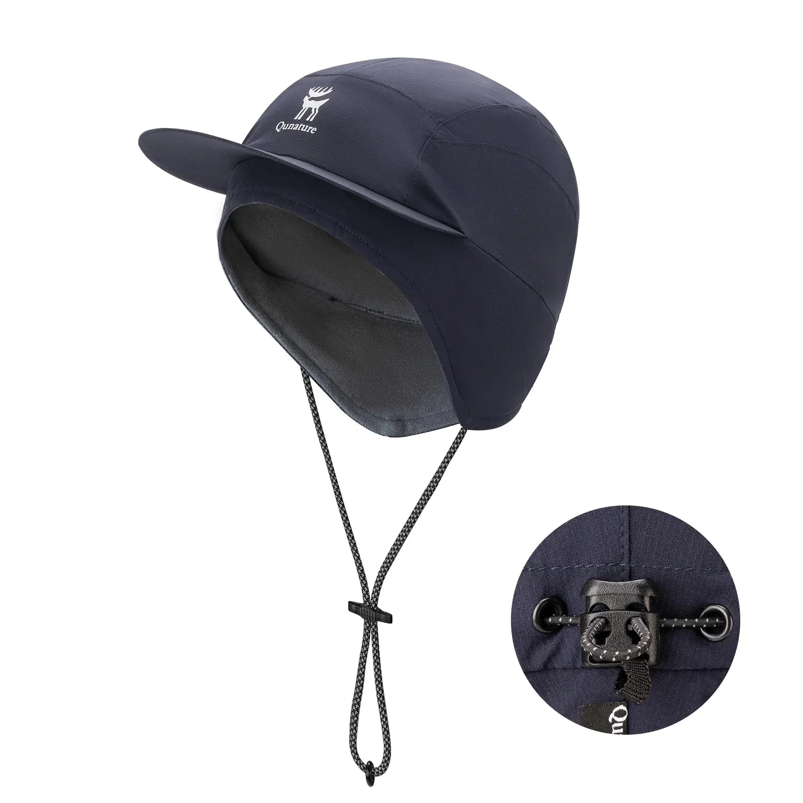 Fleece Winter Cap with Ear Flaps Windproof Warm Hat for Cycling