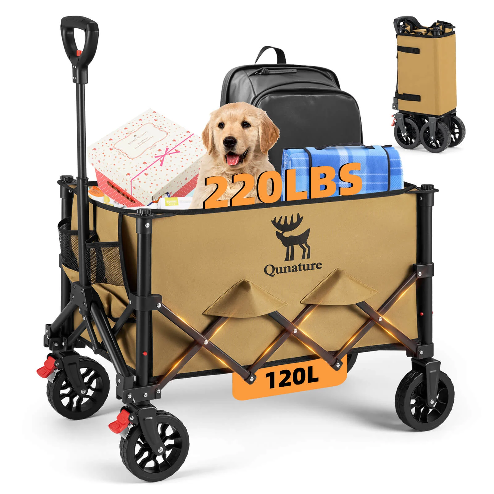 Foldable Camping Wagon With Wheels