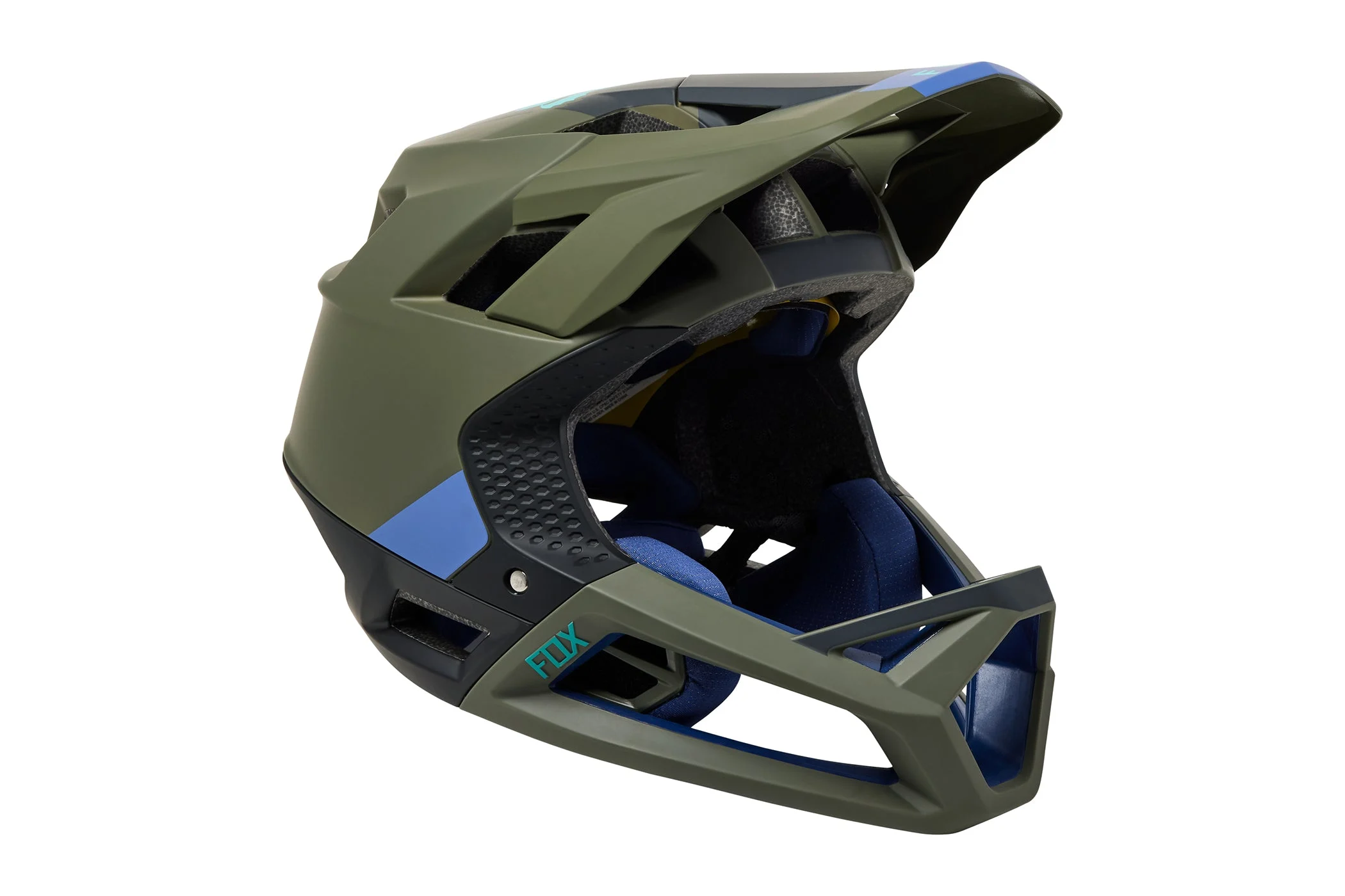 Fox Racing Proframe Bike Helmet Blocked Olive Green