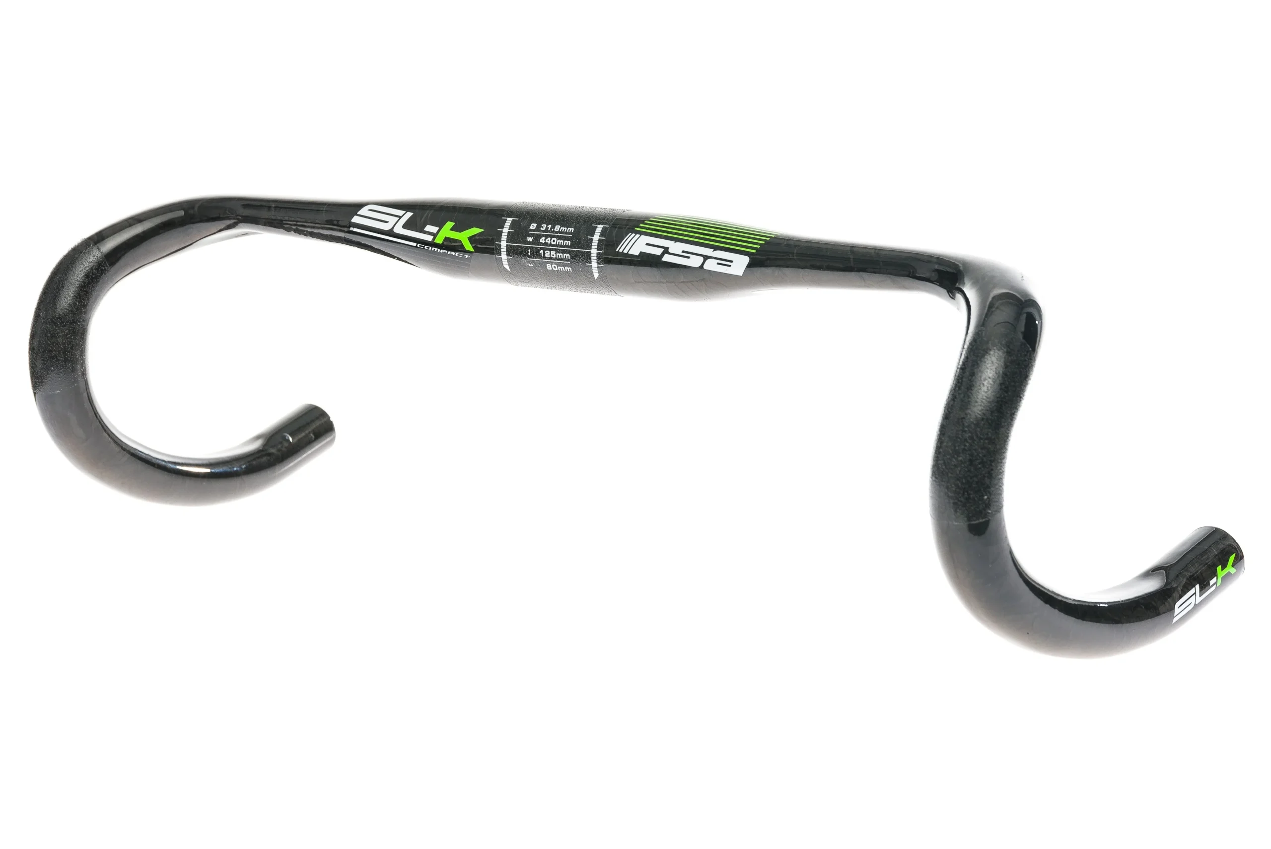 FSA SL-K Compact Handlebar 31.8mm x 44cm Carbon Black/Green/White