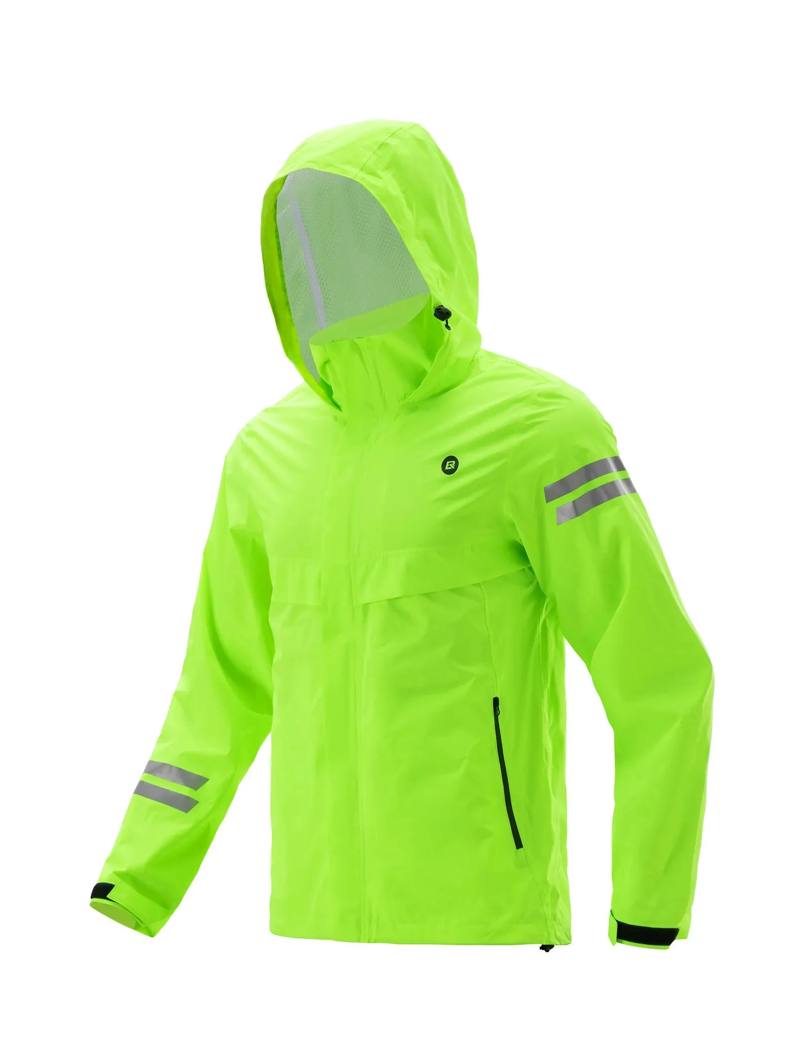 Hi-Vis Fluorescent Green Cycling Rain Jacket