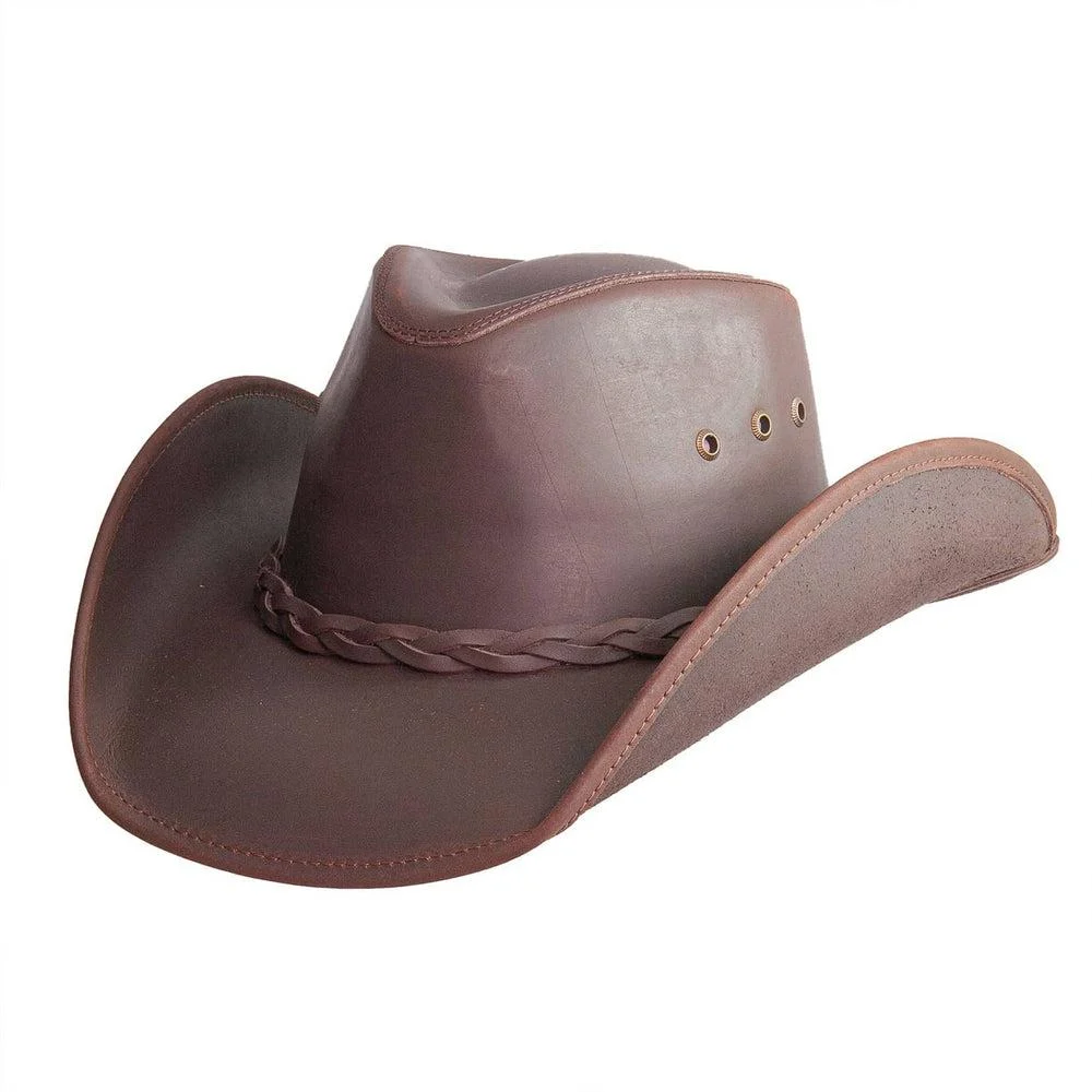 Hollywood | Mens Brown Leather Cowboy Hat
