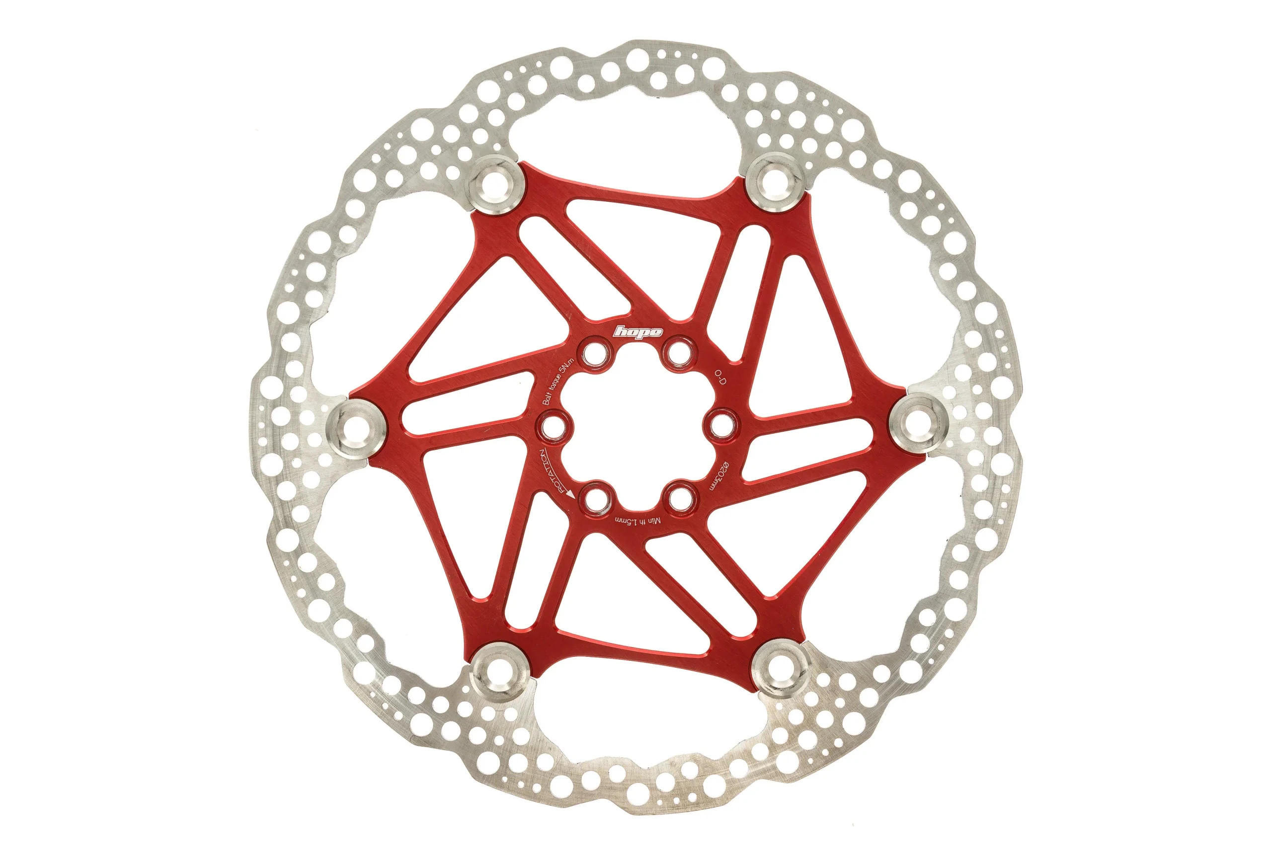 Hope Floating Disc Brake Rotor 203mm 6 Bolt Red