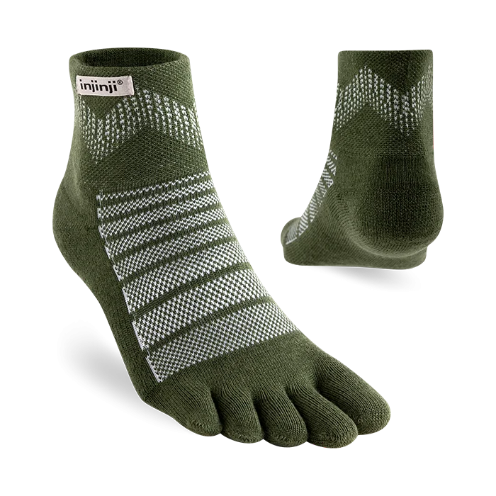 Injinji Outdoor Midweight Merino Wool Mini Crew - Forest