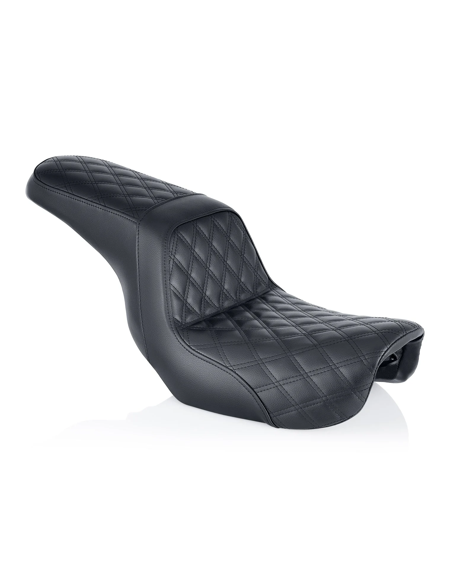 Iron Born Diamond Stitch 2-Up Seat for Harley Dyna Switchback FLD Black