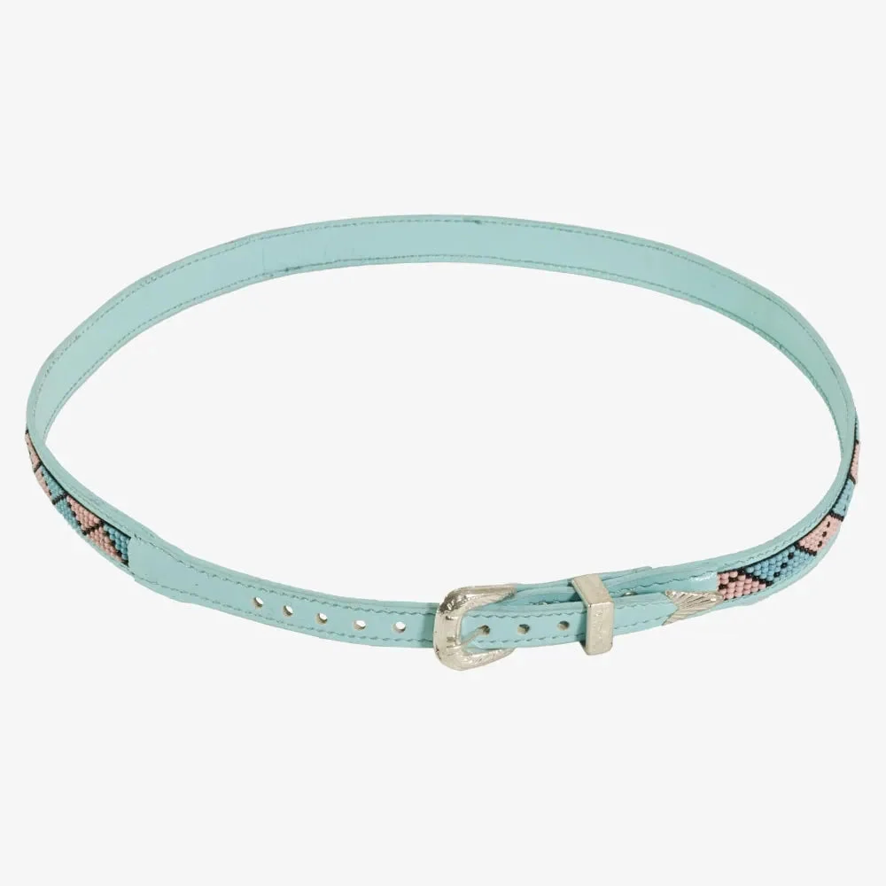 Kele | Beaded Hat Band with Turquoise and Pink Diamonds