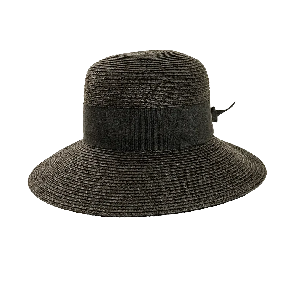 Lucie | Womens Black Straw Sun Hat