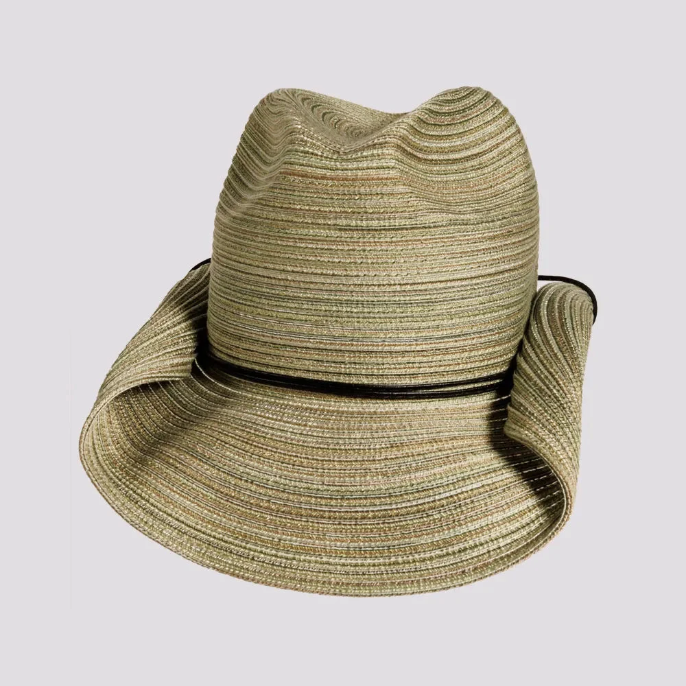 Memphis | Womens Olive Rolled Brim Polybraid Western Cowgirl Hat