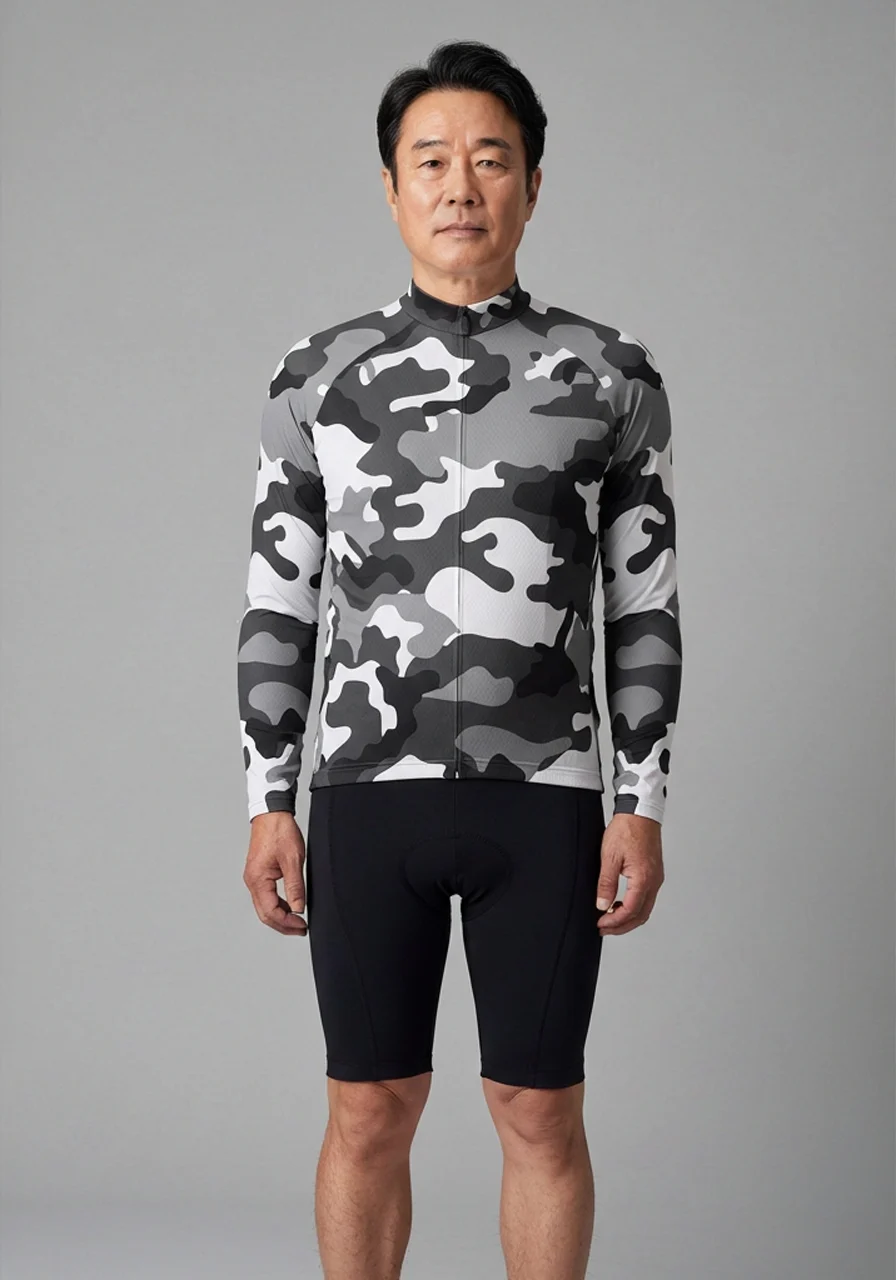 Men's Camouflage Long Sleeve Cycling Jersey