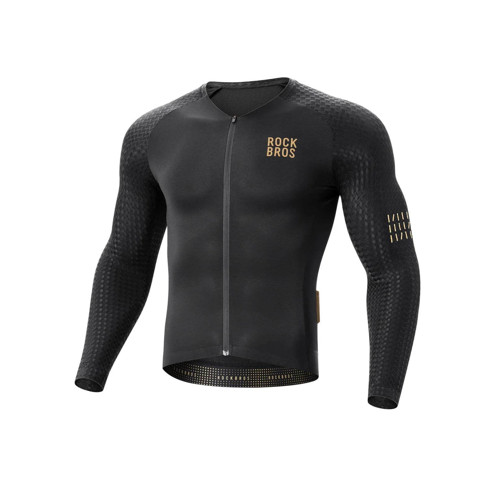 Men's Long-Sleeved Cycling Jersey with 3D Cut Diamond Fit
