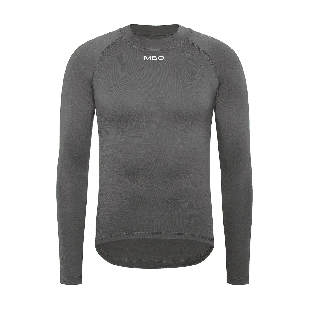 Men's Merino Wool Long Sleeve Base Layer B340-High Collar