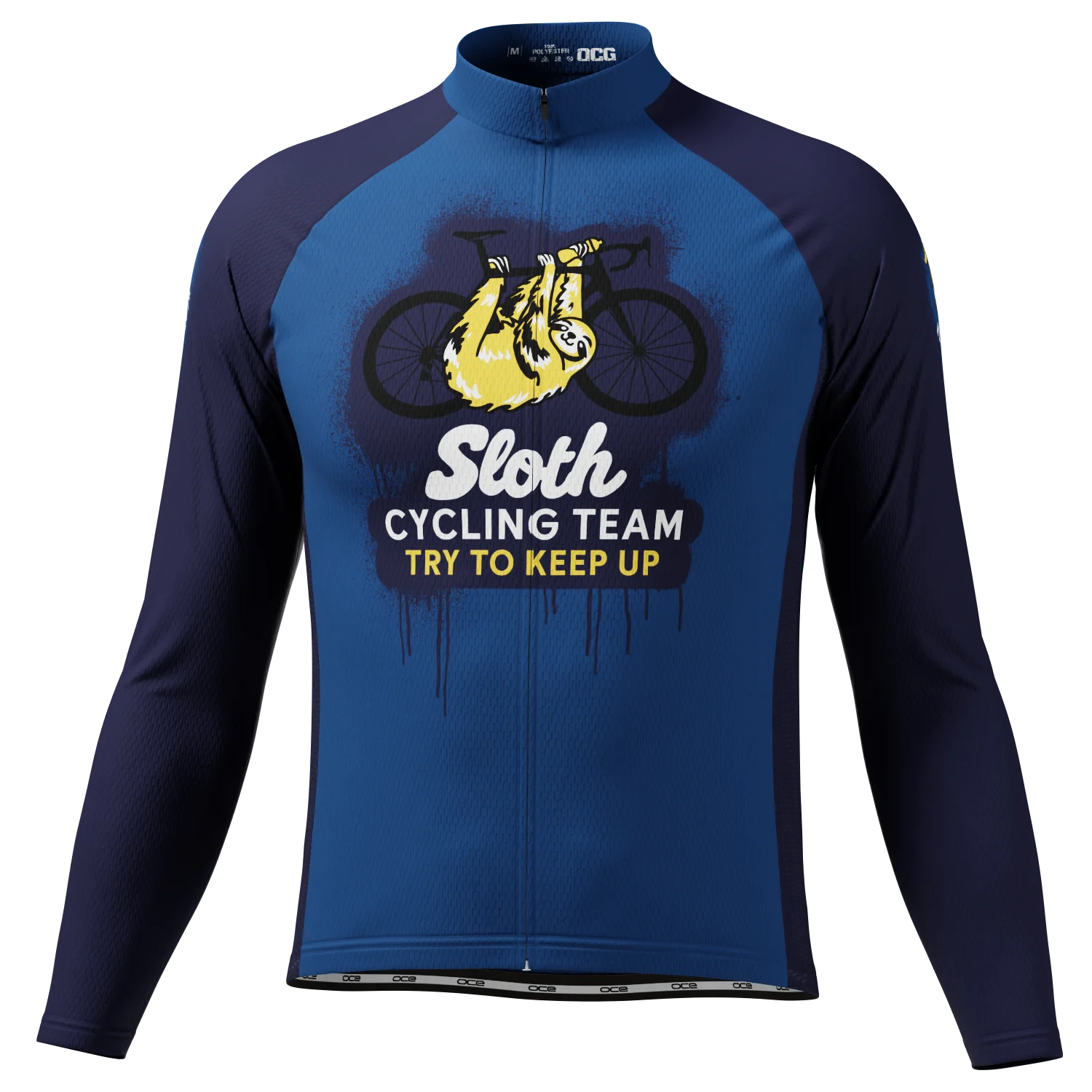 Men's Navy Sloth Cycling Jersey Custom Comfort & Performance