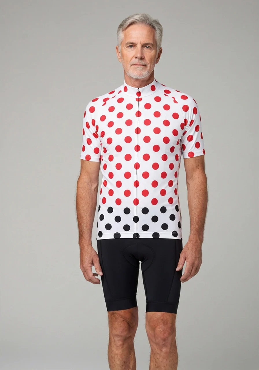 Men's Polka Dots Short Sleeve Cycling Jersey