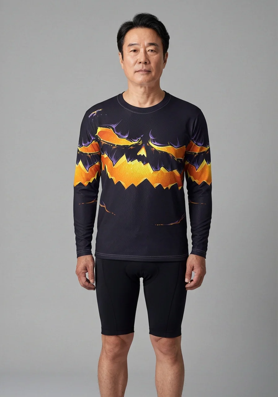 Men's Purple Pumpkin Eater Long Sleeve Running Shirt