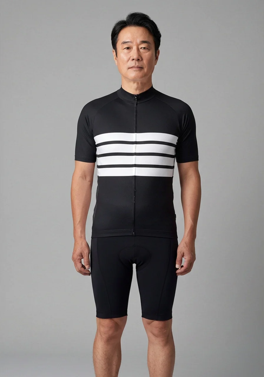 Men's Retro Four Stripe Short Sleeve Cycling Jersey