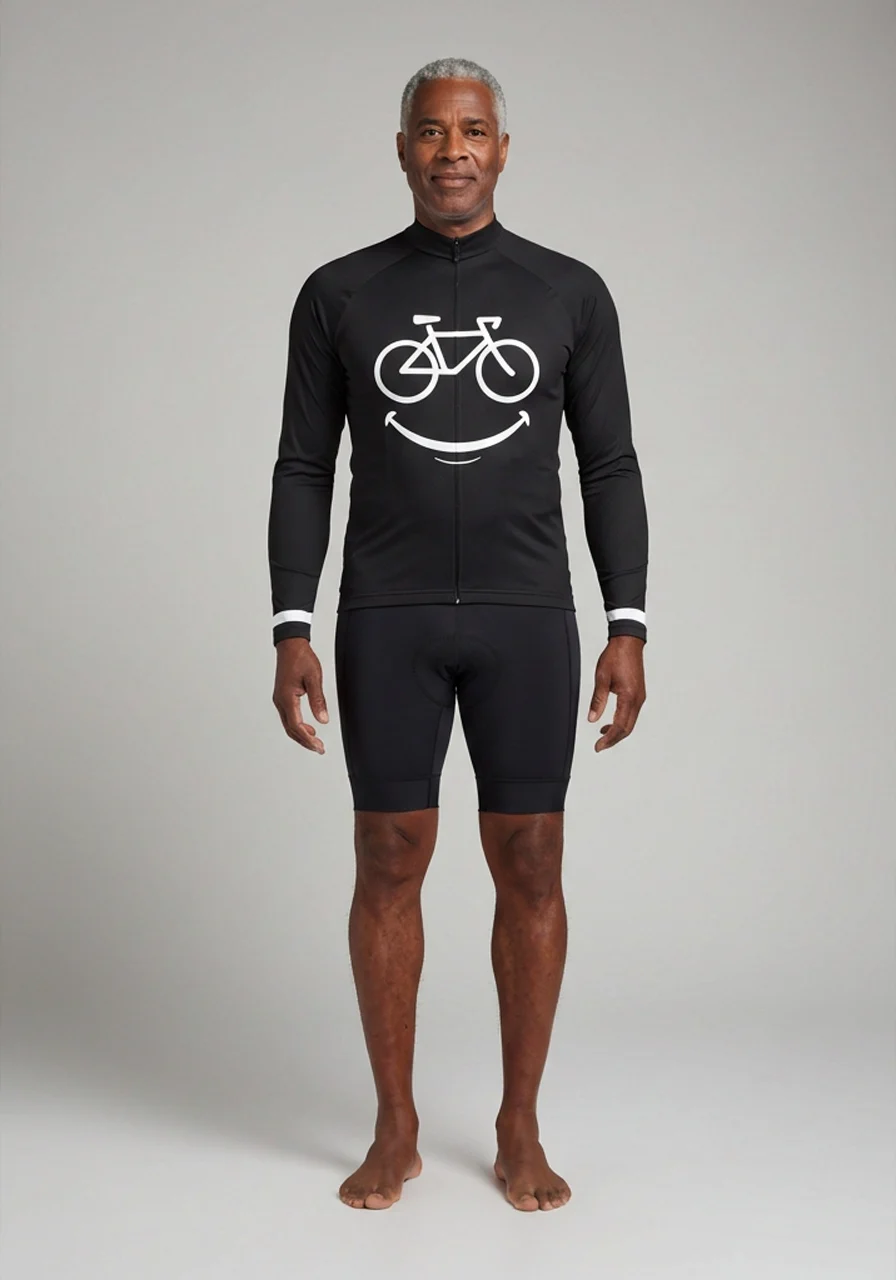 Men's Smiling Bike Long Sleeve Cycling Jersey