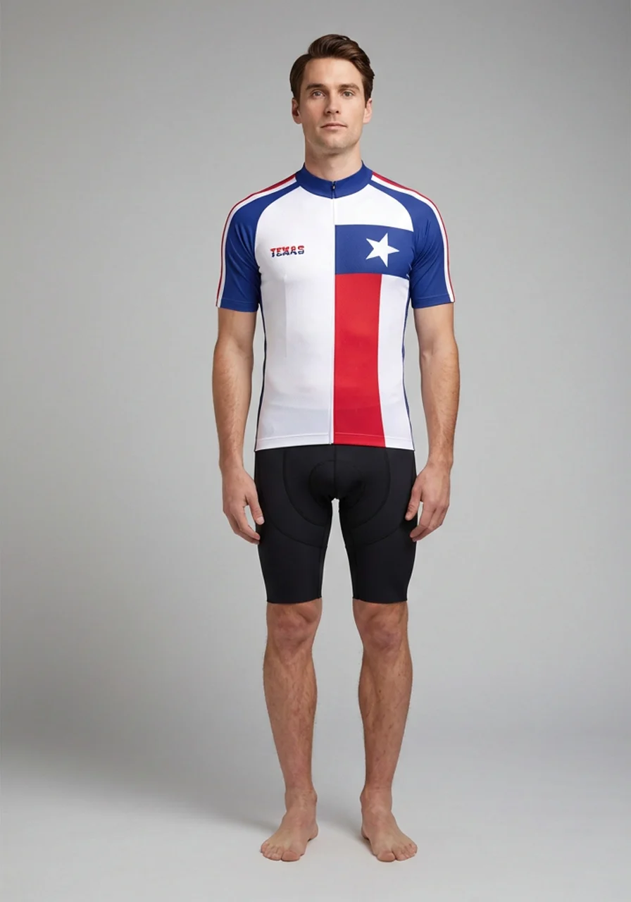 Men's Texas US State Icon Short Sleeve Cycling Jersey