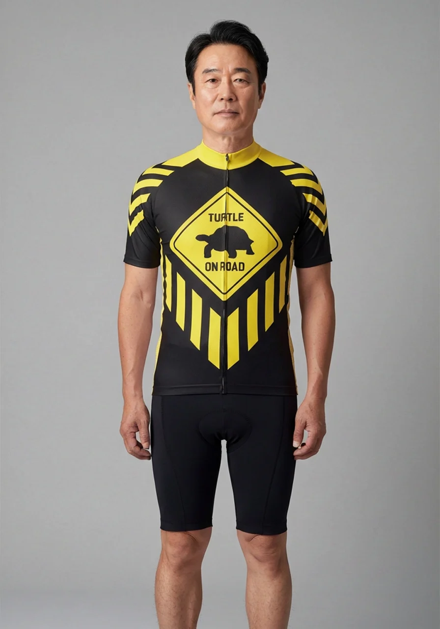 Men's Turtle on Road Short Sleeve Cycling Jersey