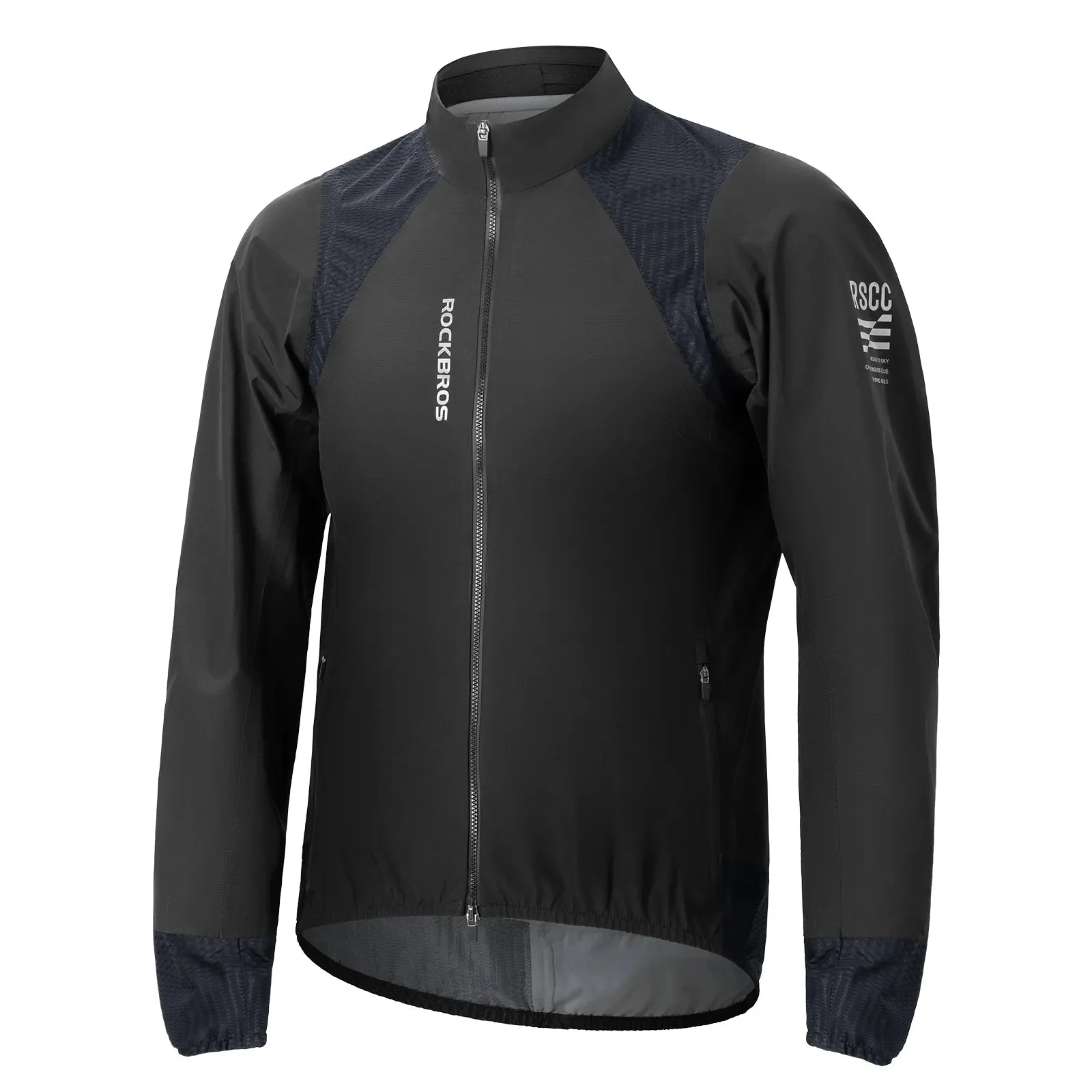Men's Water-Resistant Cycling Jacket Lightweight Long Sleeve Black