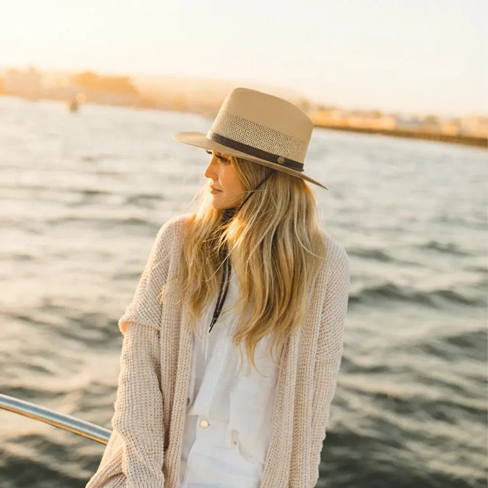 Milan | Womens Tan Firm Straw Fedora Hat