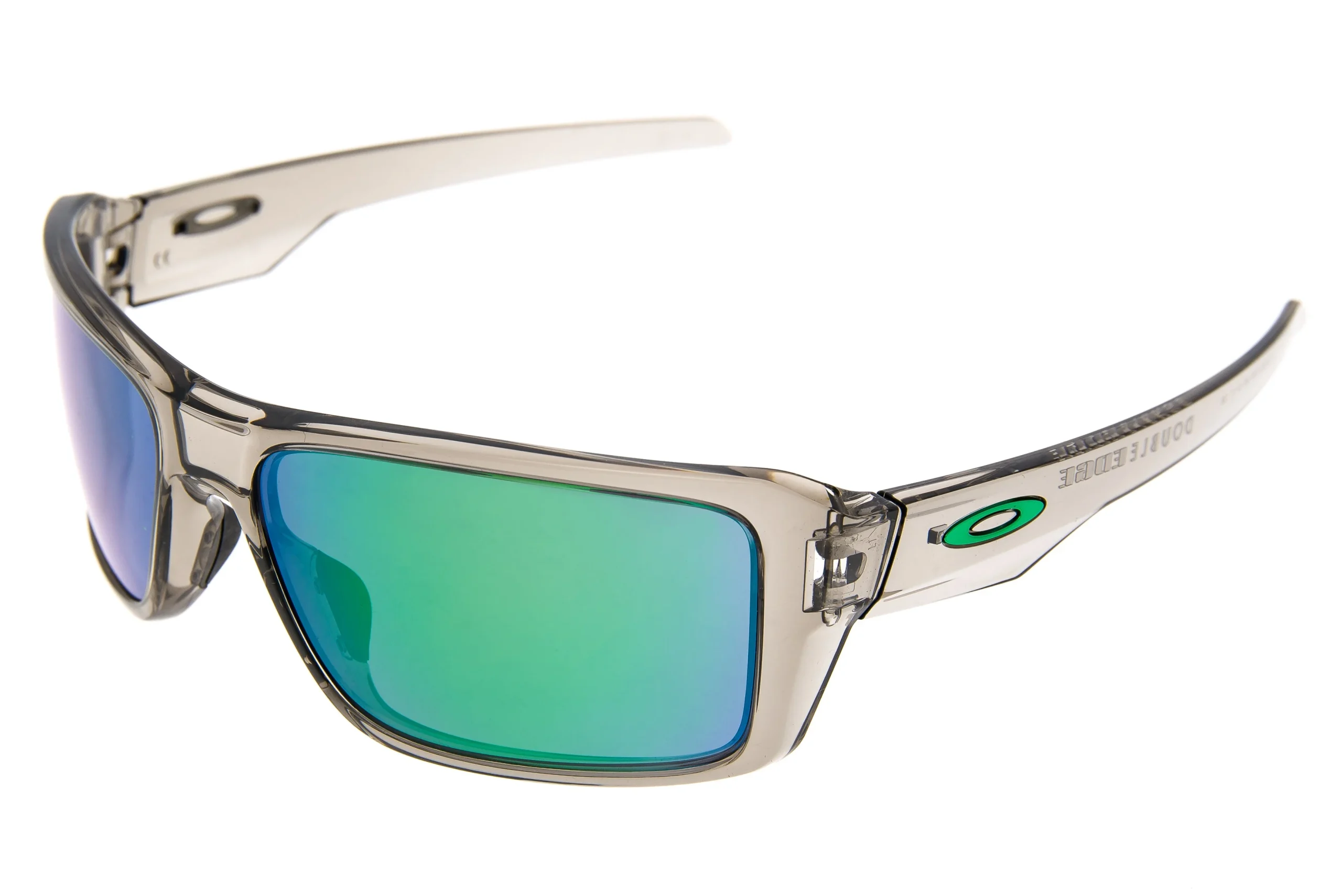 Oakley Double Edge Sunglasses Gray Smoke Frame Jade Iridium Lens